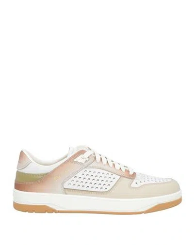 Santoni Man Sneakers White Size 9 Leather