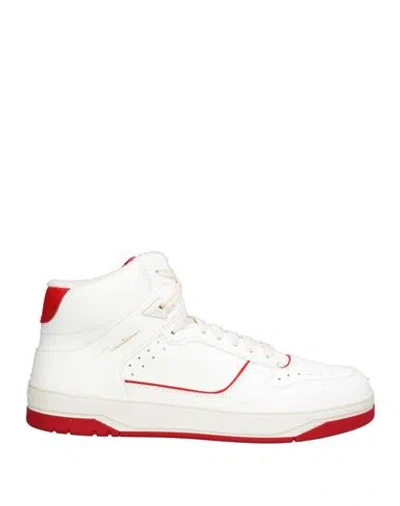 Santoni Man Sneakers White Size 9 Leather