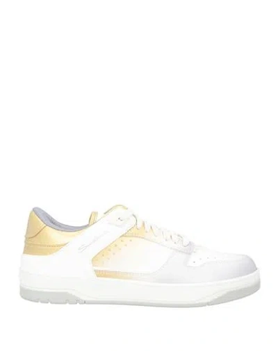 Santoni Man Sneakers White Size 8.5 Leather