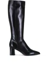 Santoni Mariel Pointed-toe Block-heel Boots In Black