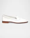Santoni Marlene Leather Penny Loafers In White
