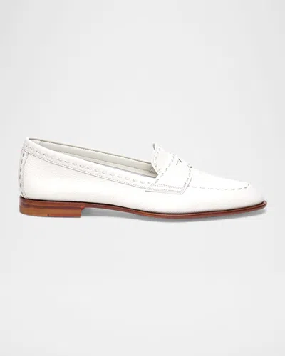 SANTONI MARLENE LEATHER PENNY LOAFERS