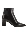 Santoni Medium Heel Leather Ankle Boot In Black