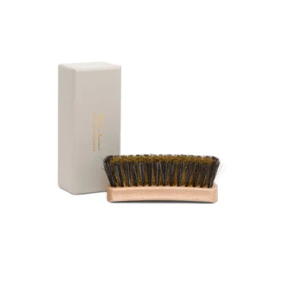Santoni Medium Wooden Brush With Mixed Brass And Horsehair Bristles Brown