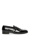 Santoni Men's Adrian Formal Loafer Black Patent Leather In Multi