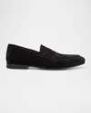Santoni Men & Apos;s Carlos Suede Penny Loafers In Black