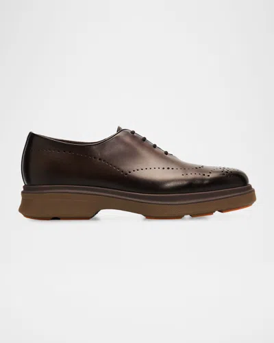 Santoni Men & Apos;s Easy Nova Leather Brogue Oxford Shoes In Brown