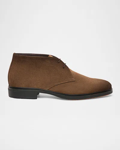 Santoni Easy Suede Oxford Brogues In Blue