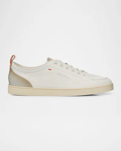 Santoni Men & Apos;s Leather Low-top Sneakers In White
