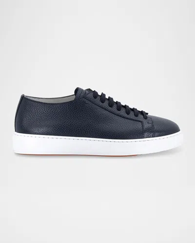 Santoni Men's Lace Up Sneakers In Blue
