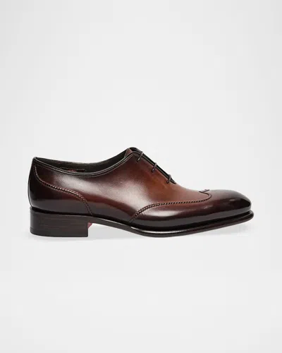 Santoni Men & Apos;s People Wingtip Leather Oxfords In Brown