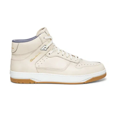 Santoni Sneak-air High-top Sneakers In Nude