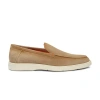 SANTONI MEN'S BEIGE SUEDE LOAFER NATURAL