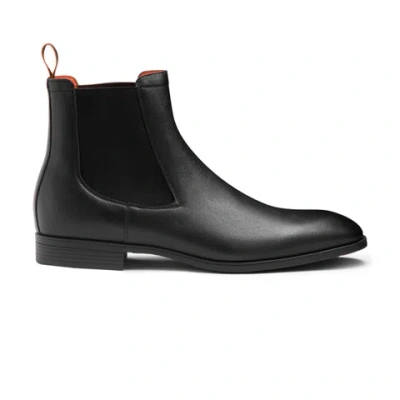 Santoni Men's Black Leather Chelsea Boot