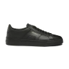 SANTONI MEN'S BLACK LEATHER DOUBLE BUCKLE SNEAKER