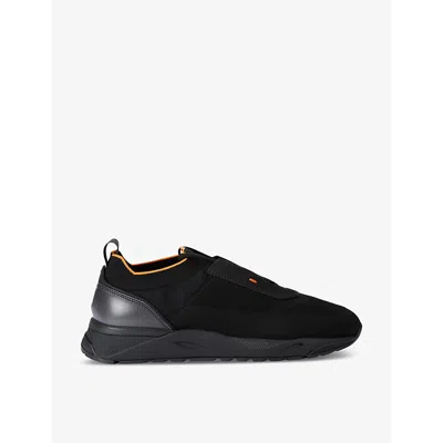 SANTONI MENS SANTONI LOW-TOP KNIT-FABRIC TRAINERS
