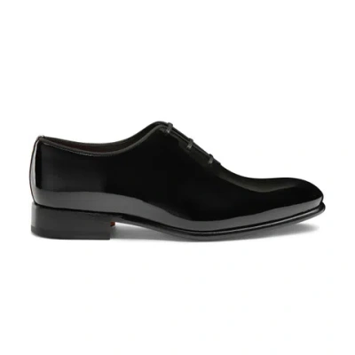 Santoni Men's Black Patent Leather Oxford Shoe