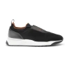 Santoni Knitted Panelled Sneakers In Black