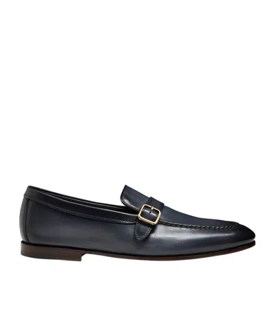 Santoni Single-buckle Loafers In Black