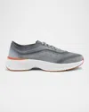 Santoni Bounce Perforated Sneakers In Grey