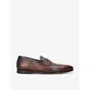 Santoni Mens Brown Carlos Flex Leather Loafers In Brown