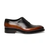 Santoni Men's Kaj Bicolor Brogue Leather Oxfords In Brown