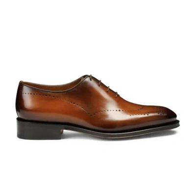 Santoni Men's Brown Leather Oxford Brogue Shoe