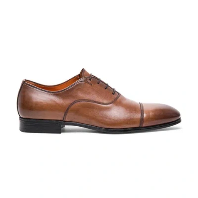 Santoni Men's Brown Leather Oxford Shoe