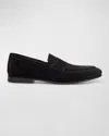 Santoni Man Loafers Midnight Blue Size 7.5 Leather In Black