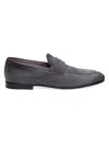 SANTONI MEN'S CARLOS SUEDE PENNY LOAFERS