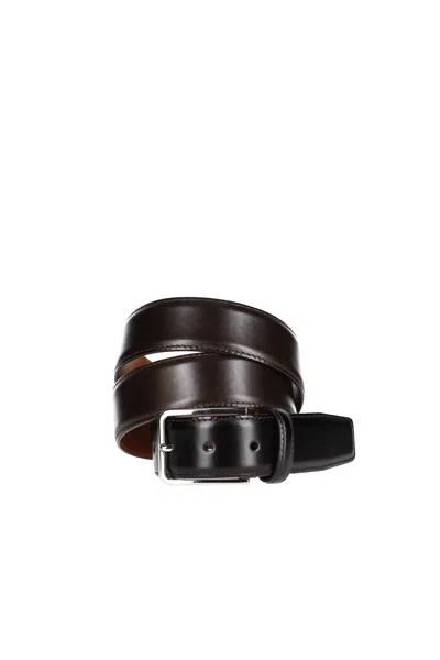 Santoni Men's Classic Leather Belt In Brown