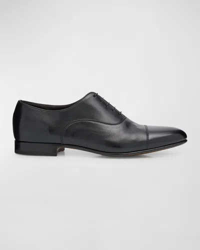 SANTONI MEN'S DARIAN CALFSKIN LEATHER OXFORDS