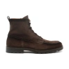 SANTONI MEN'S DARK BROWN SUEDE ANKLE BOOT