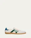 Santoni Men's Dbs Suede & Leather Low-top Sneakers In White/blue/green