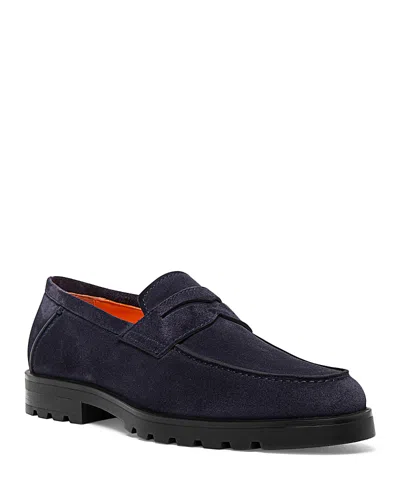 SANTONI MEN'S DETROIT SLIP ON PENNY LOAFERS