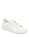 Santoni Men's Double Buckle Lace Up Sneakers In All White