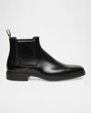 Santoni Ankle-length Leather Chelsea Boots In Black