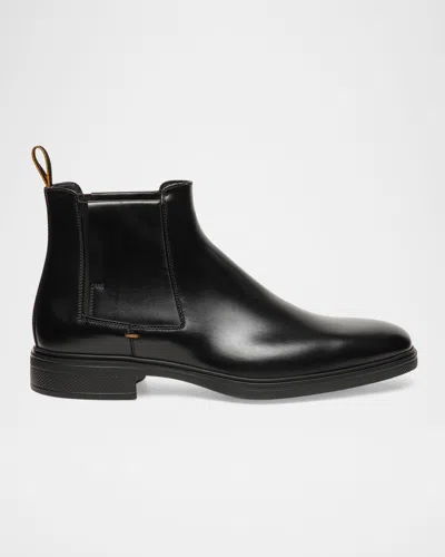 SANTONI MEN'S EASY LEATHER CHELSEA BOOTS