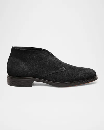 SANTONI MEN'S EASY SUEDE DERBY SHOES