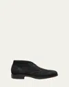 Santoni Men's Easy Suede Derby Shoes In Black