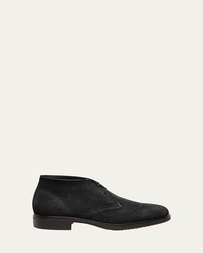 SANTONI MEN'S EASY SUEDE DERBY SHOES