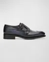 Santoni Eros Fulu Double Monk Strap Shoe In Blue