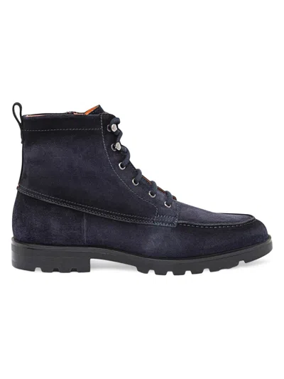 Santoni Men's Flair Suede Boots In Blue