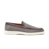 Santoni Gradient-effect Suede Loafers In Gray