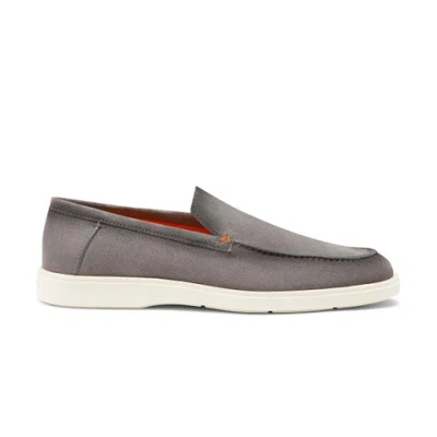 Santoni Gradient-effect Suede Loafers In Gray