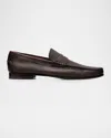Santoni Men's Ikangia Leather Penny Loafers In Burgundy