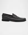 Santoni Men's Ikangia Leather Penny Loafers In Black