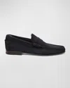 Santoni Suede Penny Loafers In Blue