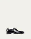 Santoni Men's Ira Double-monk Loafers In Black