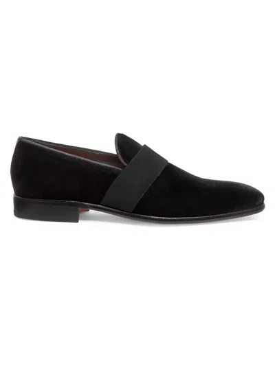 Santoni Men's Isomer-vlun01 Velvet Slip On Formal Loafers In Black